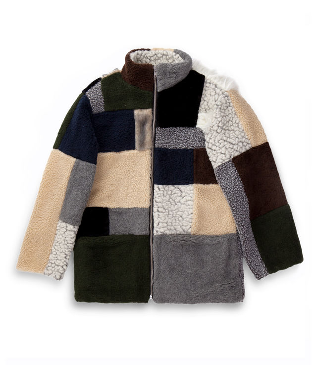 Shop Gosha Rubchinskiy Fake Fur Patchwork Jacket at itk online store