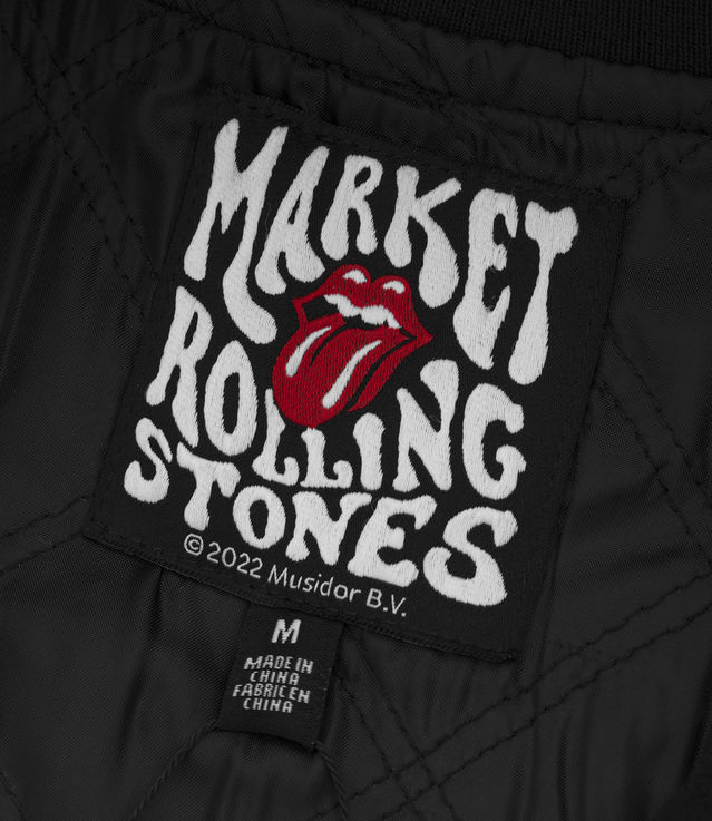 Shop Market x Rolling Stones World Flag Varsity Jacket Black at