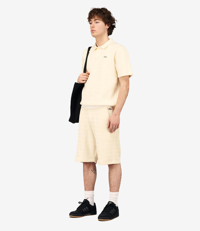 Shop Dime Wave Cable Knit Polo Cream at itk online store