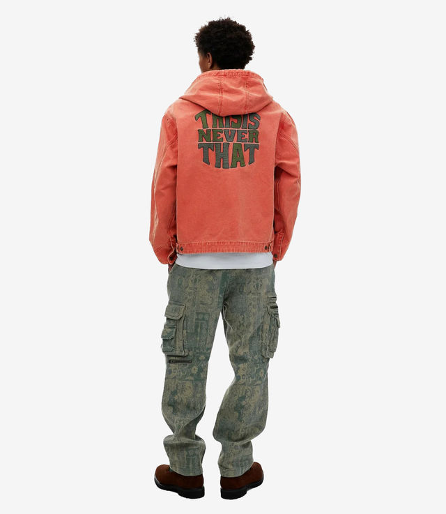 Shop Thisisneverthat Washed Carpenter Jacket Orange at itk