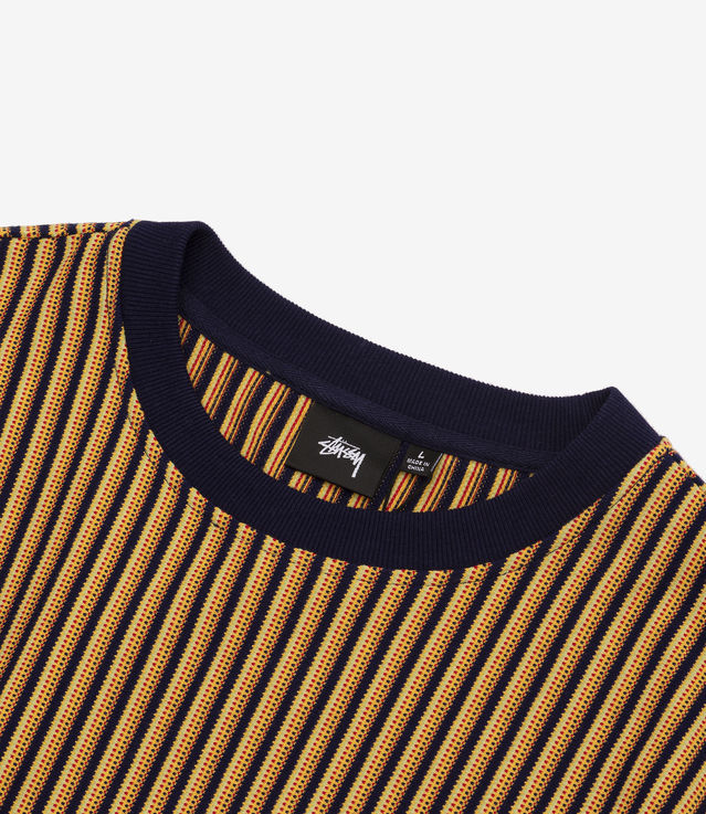 Shop Stussy Vertical Dot Striped LS Crew Navy at itk online store