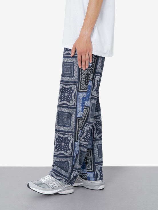 Shop Gramicci Weather Wide Tapered Pants Bandana Navy at itk