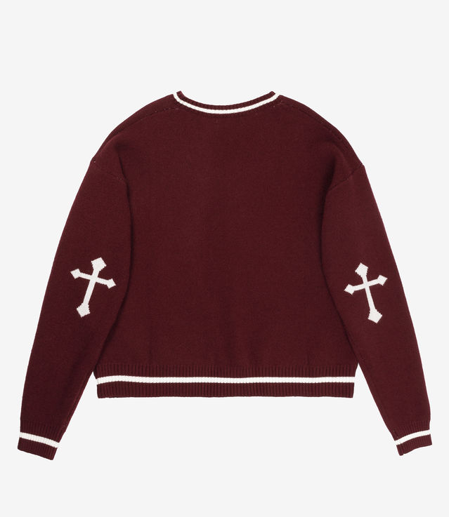 Shop Heaven Can Wait Devil Knit Burgundy at itk online store Shop Heaven Can Wait Devil Knit Burgundy at itk online store