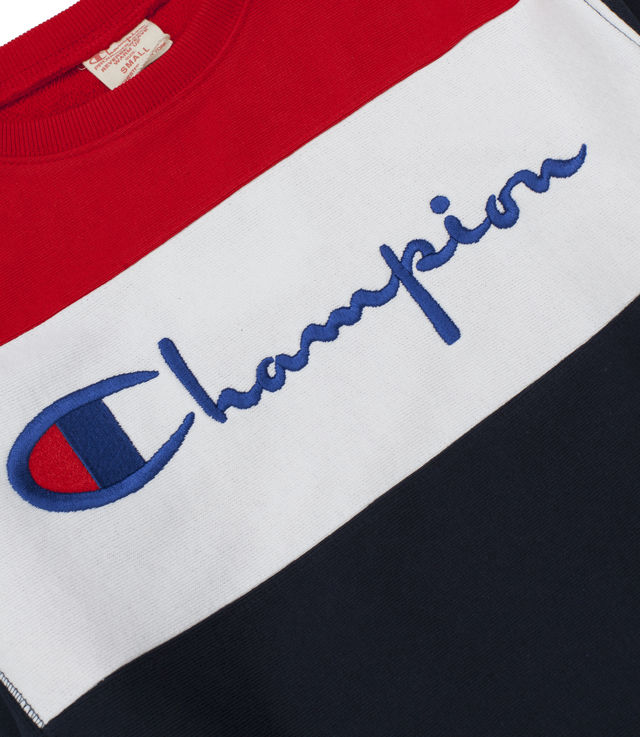 Shop Champion Crewneck Sweatshirt Tricolor Navy/White/Red at itk online ...