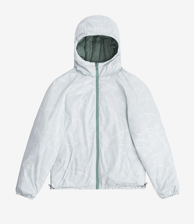 Shop Fuc Around Reversible Puffer Jacket Green Silver At Itk Online Store