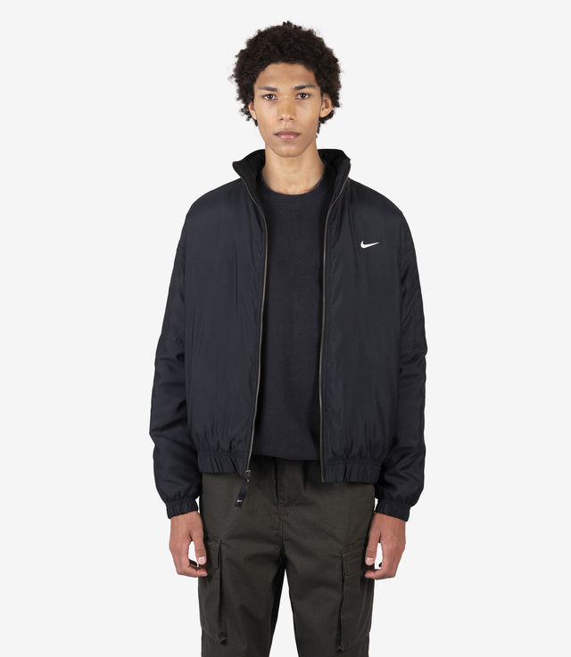 Shop NikeLab Solo Swoosh Satin Bomber Jacket Black/White at itk online ...