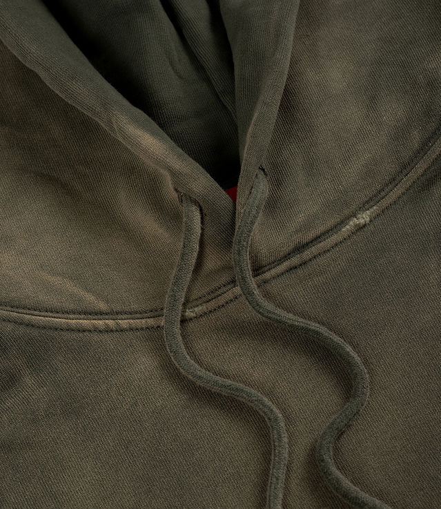 Shop 032c Spliced Bubble Hoodie Faded Olive Drab at itk