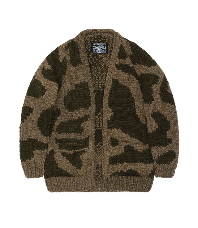 Shop Maharishi x Kanata Cowichan Cardigan Woodland Camo at itk online store