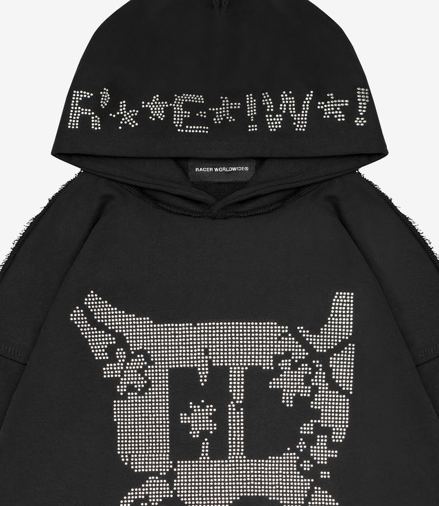 Shop Racer Worldwide Studded Censored Hoodie Black at itk