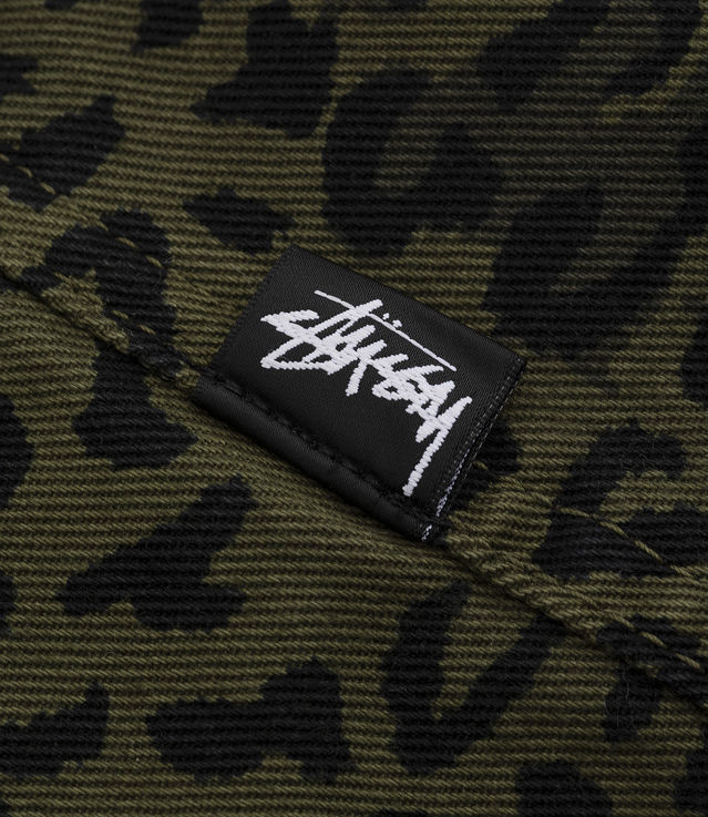 Shop Stussy Leopard Beach Pant Olive at itk online store Shop Stussy Leopard Beach Pant Olive at itk online store