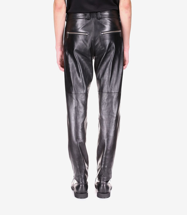 Shop 032c GUILTY Leather 'Spoil' Zip Trousers Black at itk