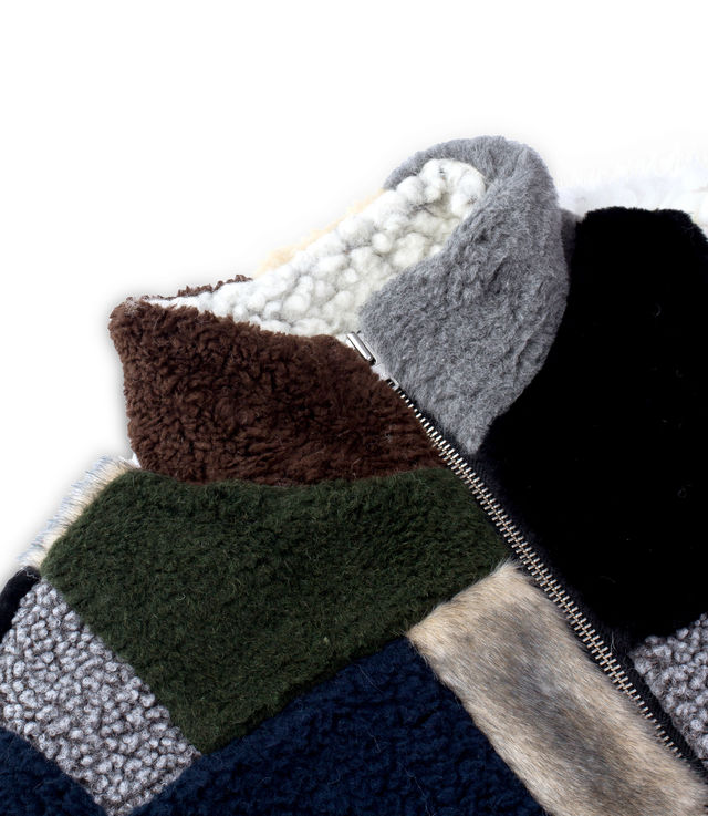 Shop Gosha Rubchinskiy Fake Fur Patchwork Jacket at itk online store