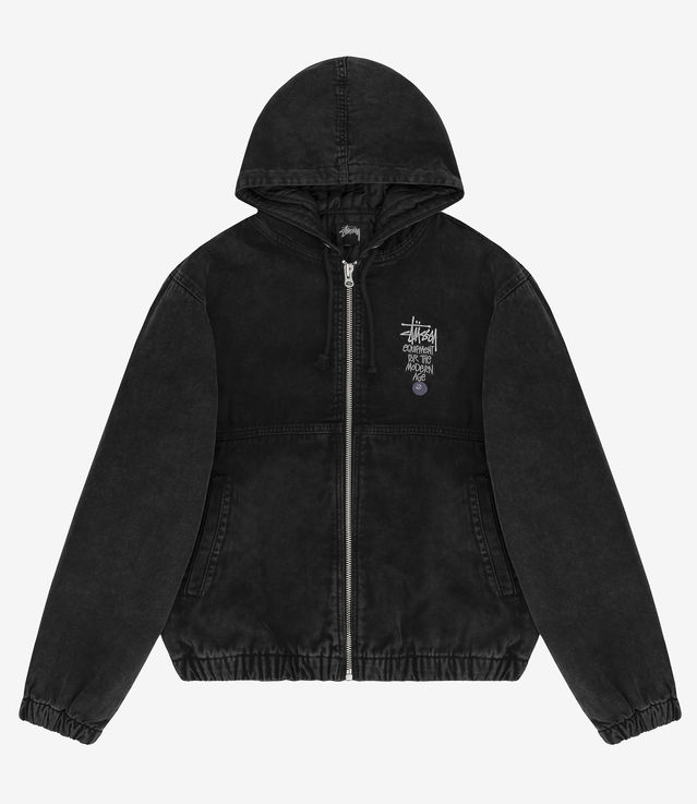 Shop Stussy Canvas Insulated Work Jacket Black at itk online