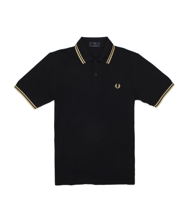 Shop Fred Perry M12 Made in England Twin Tipped Polo Shirt Black