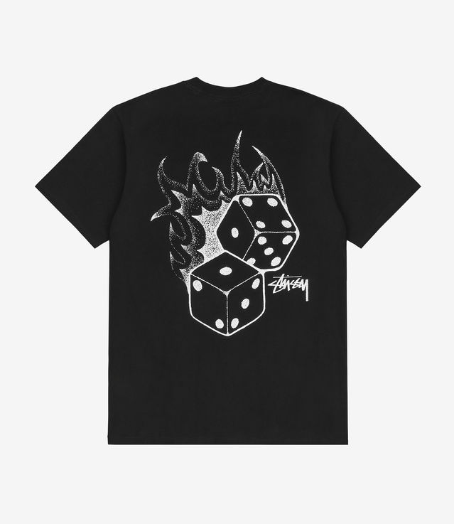 【完売間近】 Stussy Fire Dice T-Shirt Shop Stussy Fire Dice Tee Black at itk online store