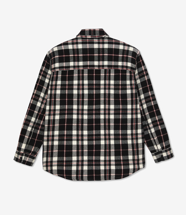Shop Polar Skate Co Big Boy Overshirt Flannel Black/Cloud