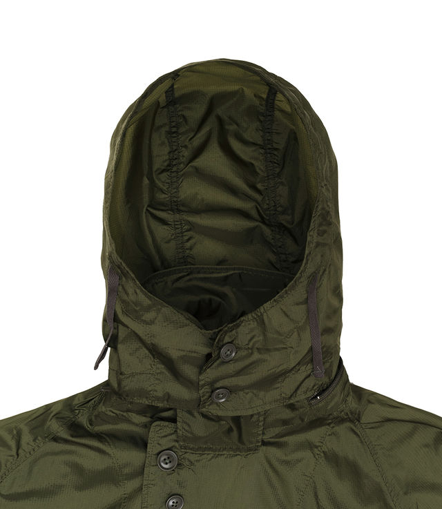 Shop Engineered Garments Drizzler Coat Nylon Micro Ripstop Olive