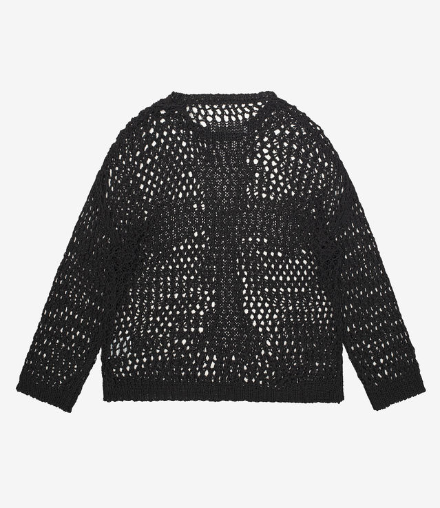 Shop Racer Worldwide Cross Net Sweater Black at itk online store
