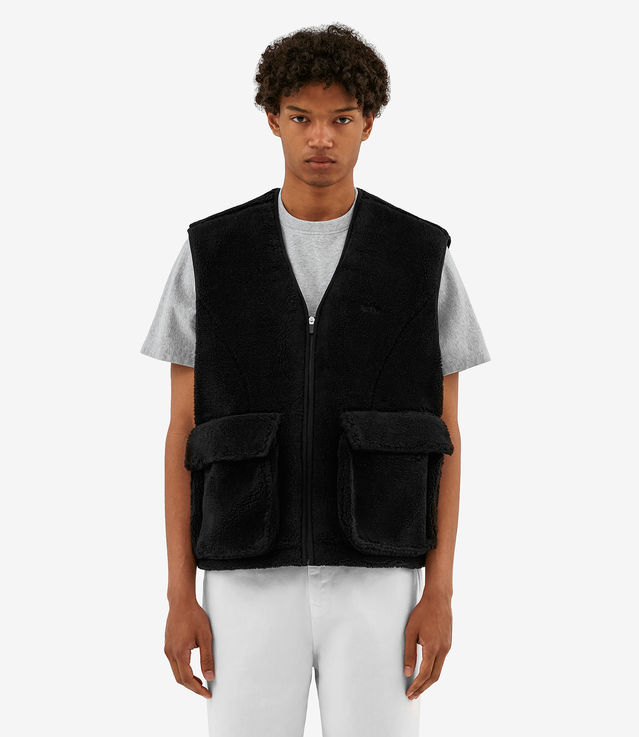 Shop Arte Antwerp Vince Sherpa Vest Black at itk online store