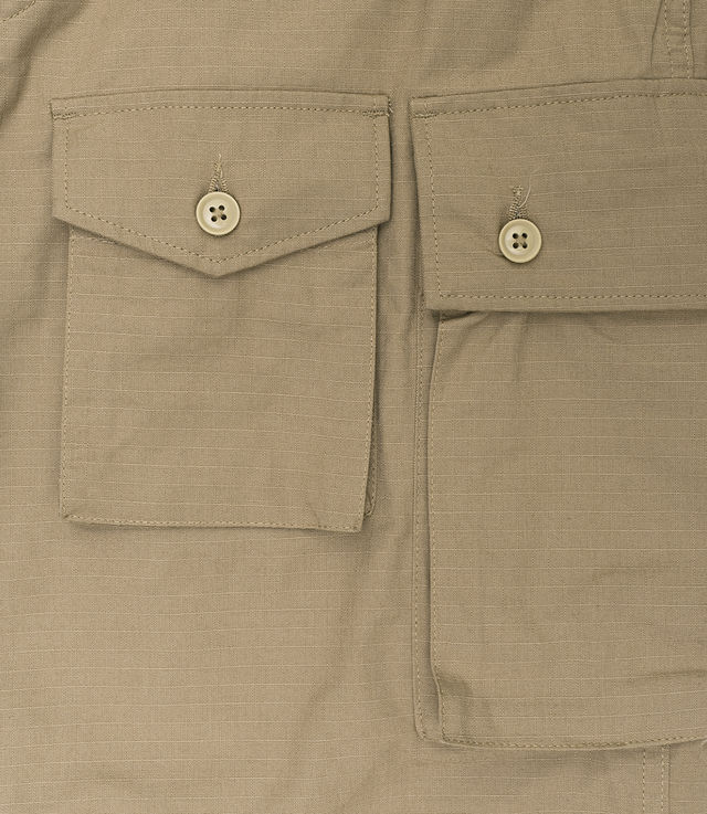 Shop Engineered Garments FA Pant Cotton Ripstop Khaki at itk