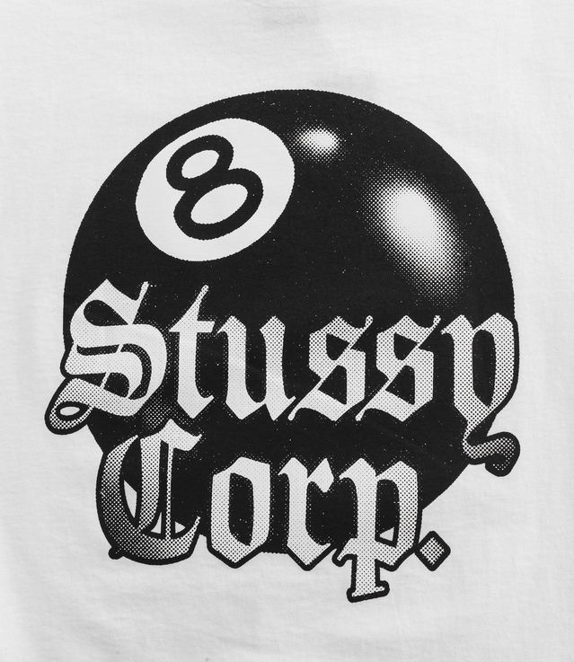 Camiseta Stussy 8 Ball Corp. Shirt Branca – Waterest Club