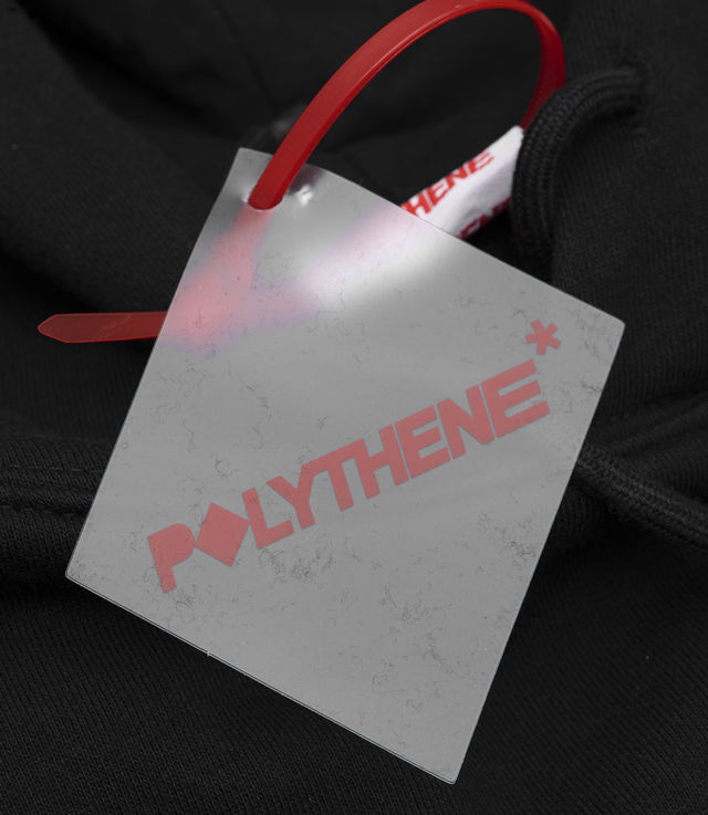 Shop Polythene Optics HO03 Logo Popover Hoodie Black/Red at itk online ...