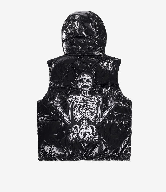 Shop Heaven Can Wait Shiny Nylon Gillet Black at itk online store