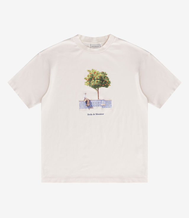Shop Drôle de Monsieur Le TShirt Oranger Cream at itk online store
