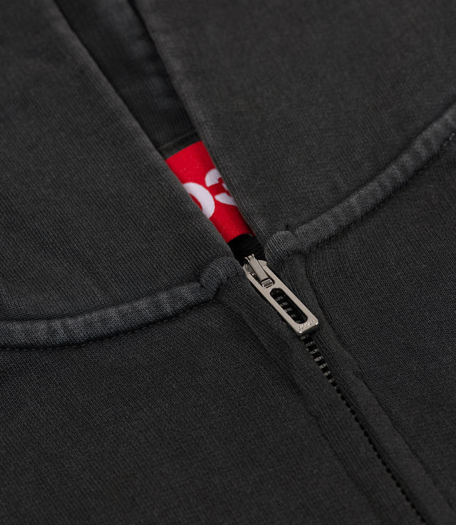 Shop 032c Luster Zup-Up Hoodie Faded Black at itk online store