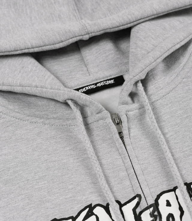Shop Fucking Awesome Stamp Logo Zip Hoodie Heather Grey at Shop Fucking Awesome Stamp Logo Zip Hoodie Heather Grey at