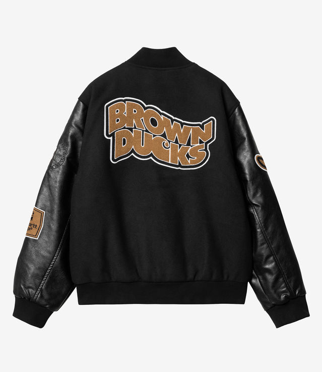 Shop Carhartt WIP Brown Ducks Bomber Black/Black at itk online store