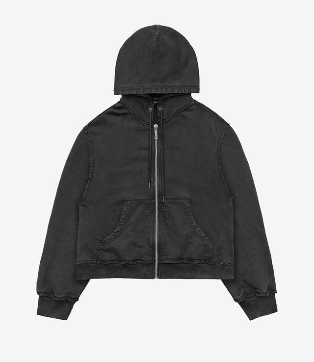 Shop Racer Worldwide Essential Washed Zip Hoodie Black at itk 