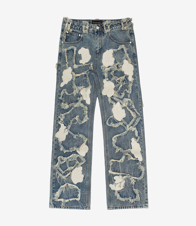 Shop Racer Worldwide Definitive Patch Jeans Blue at itk online store