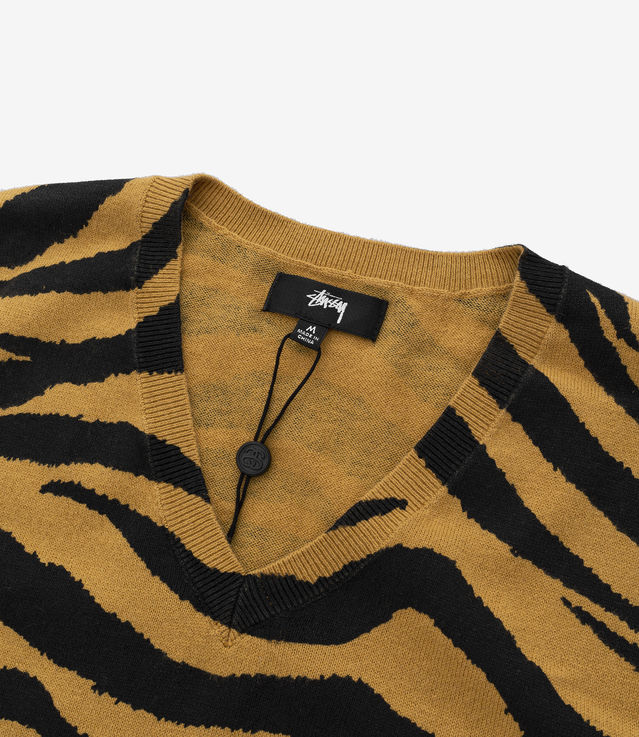 トップス stussy Tiger Printed Sweater Vest Stüssy Tiger Printed Sweater Vest Red