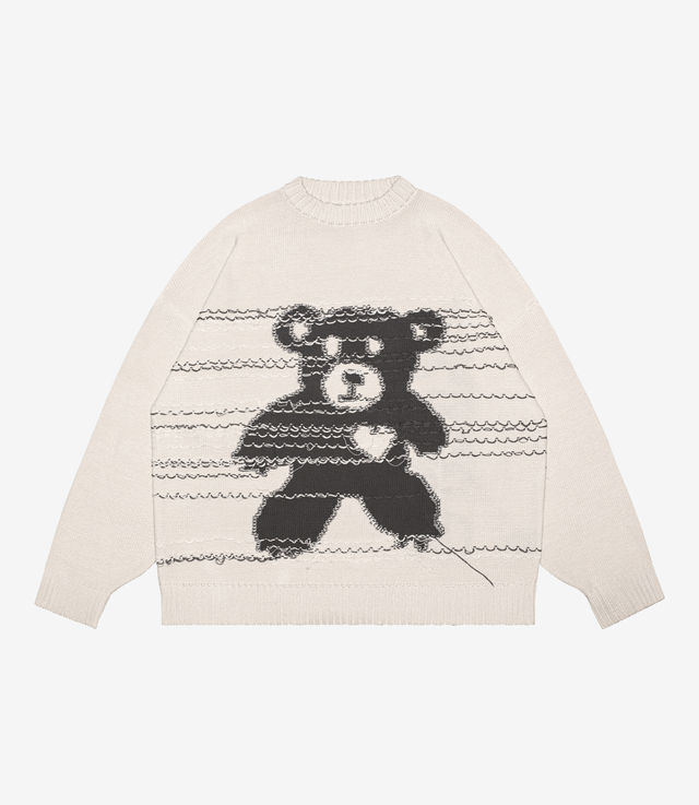 Shop Racer Worldwide Lullaby Bear Knit Sweater Beige at itk