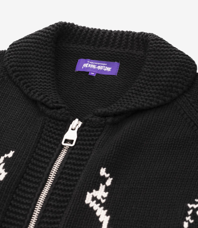Shop Fucking Awesome Cowichan Cardigan Black at itk online store