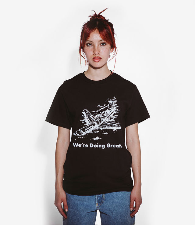 【FUCKING AWESOME】 WE'RE DOING GREAT TEE BLACK Shop Fucking Awesome We're Doing Great Tee Black at itk