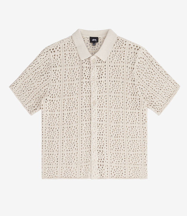 トップス Stussy crochet shirts L Shop Stussy Crochet Shirt Natural at itk online store