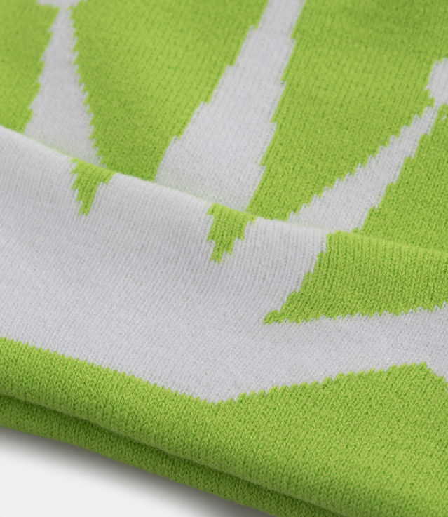 Shop Stussy Crown Jacquard Cuff Beanie Safety Green at itk Shop Stussy Crown Jacquard Cuff Beanie Safety Green at itk