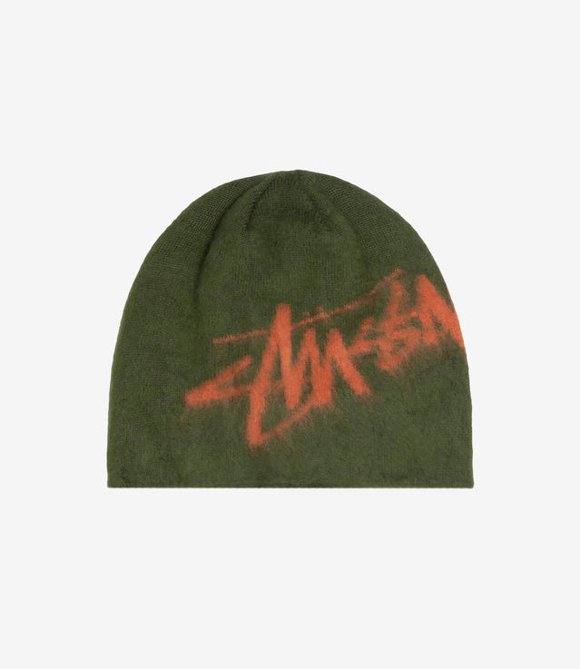 Shop Stussy Brushed Out Stock Skullcap Olive at itk online store