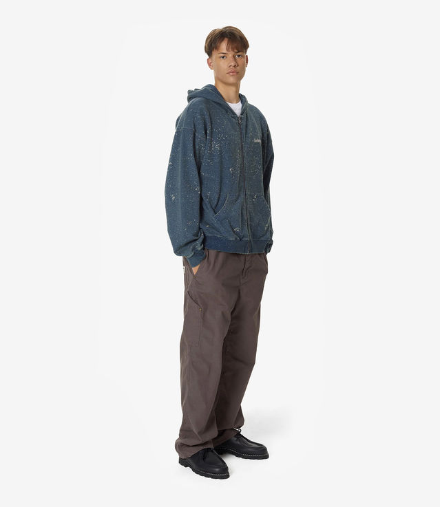 Shop Thisisneverthat Indigo Dyed Zip Up Hoodie Blue at itk