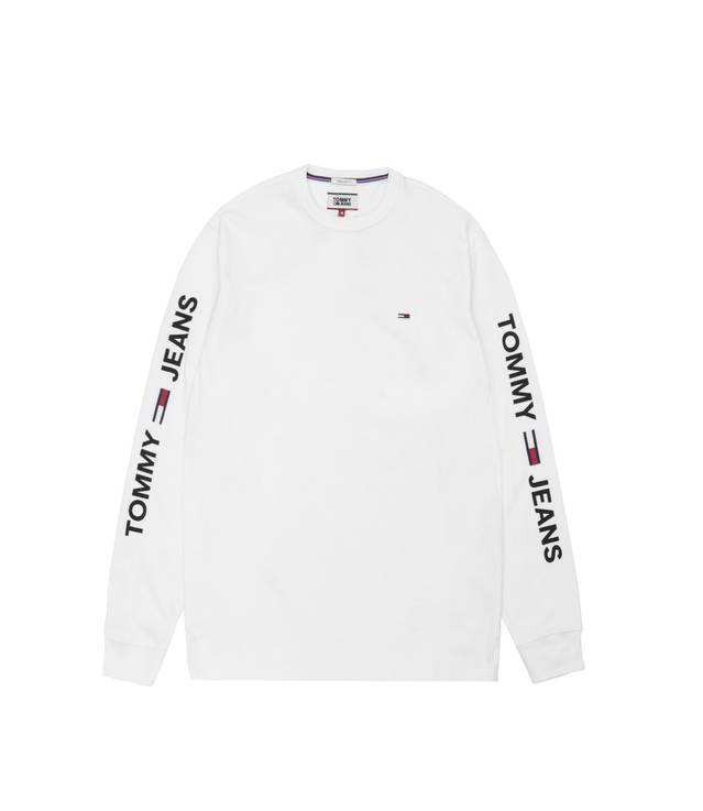 Shop Tommy Jeans Essential LS Logo Tee Classic White at ITK online store
