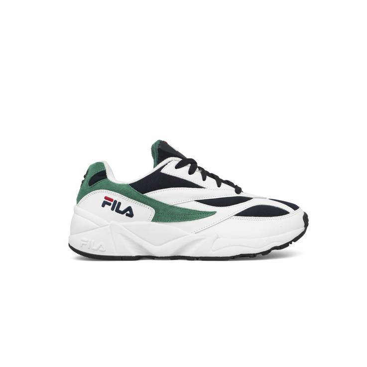 fila white green and navy venom trainers