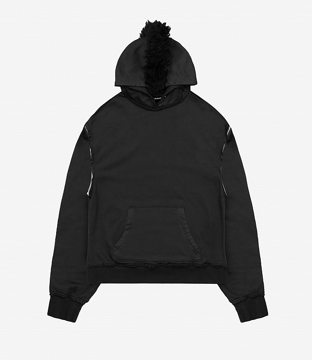 小物 THE EDOONI hoodie muffler BLACK The End