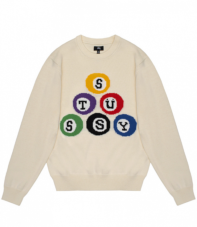 Shop Stussy Billiard Sweater Natural at itk online store