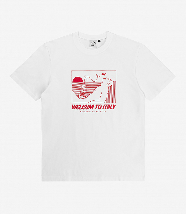 carne bollente ウェルカムトゥイタリア Tシャツ L Shop Carne Bollente Welcum To Italy Tee White at itk online store