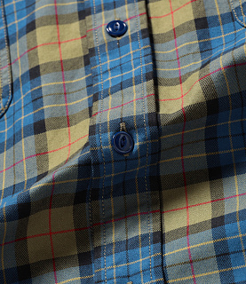BEAMS Work Check Shirt Navy