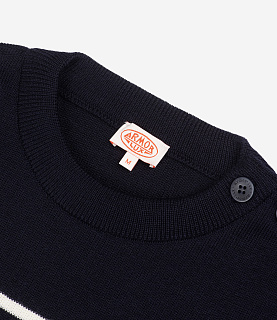 Armor-Lux Striped Fisherman Jumper Molene Navy/White