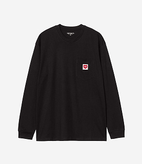 Carhartt WIP L/S Pocket Heart T-Shirt Black/Red
