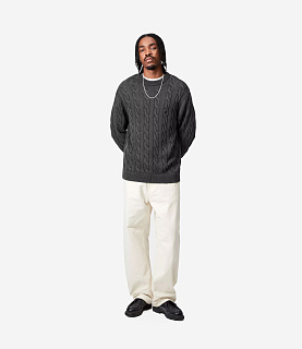 Carhartt WIP Carter Sweater Black Garment Dyed